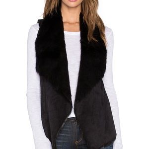Velvet by Graham and Spencer black shearling vest